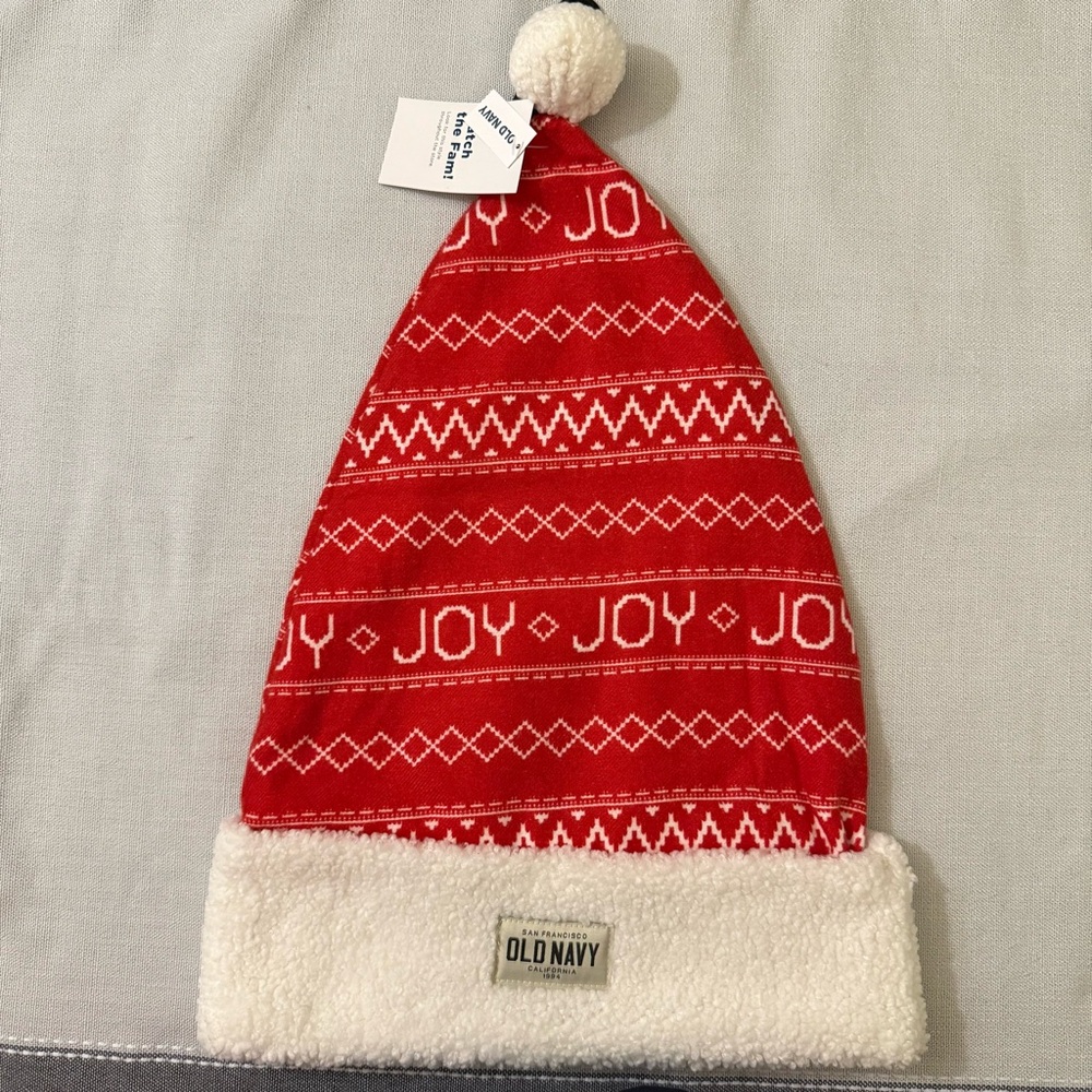 Old Navy JOY red holiday Santa hat
